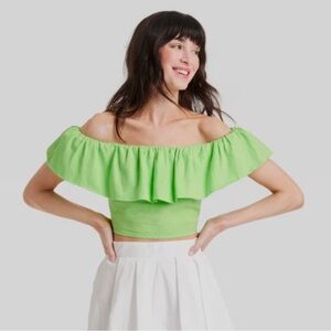 5/$25 A New Day Linen-blend Crop Top